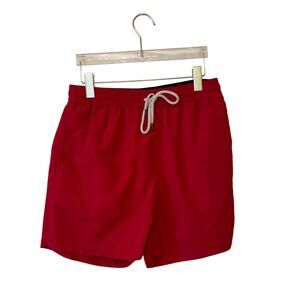 Vintage 1990s Polo Ralph Lauren swimwear M nylon red swimsuit shorts beach